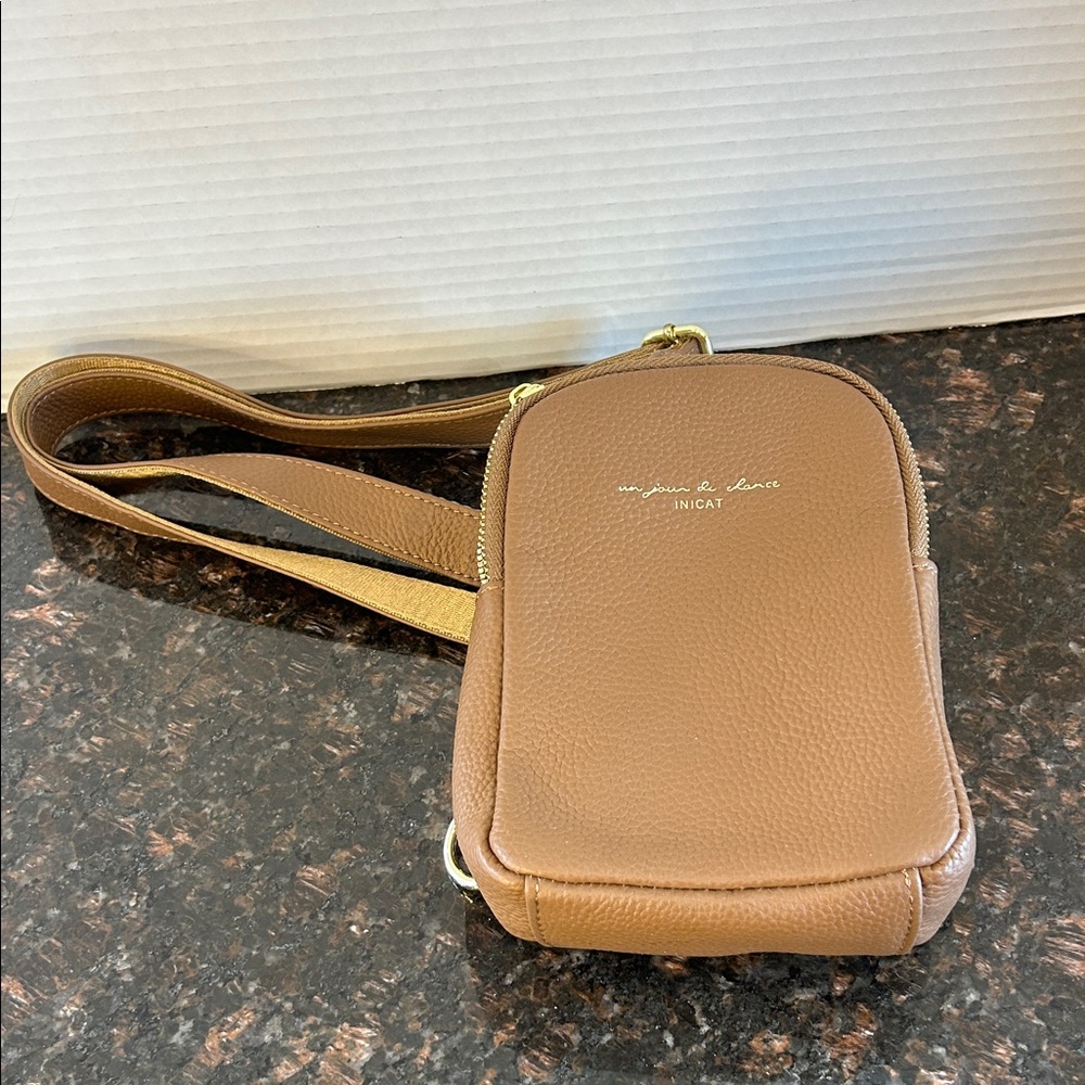 Brown Faux Leather Crossbody Bag